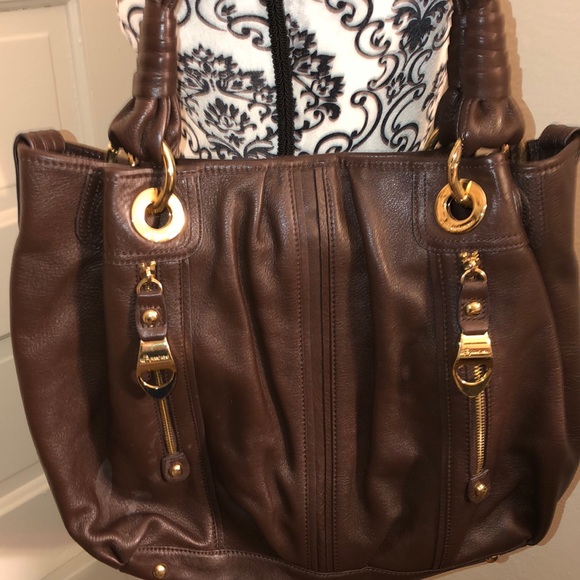 b. makowsky Handbags - B Majowsky Dark Chocolate Leather Shoulder Bag